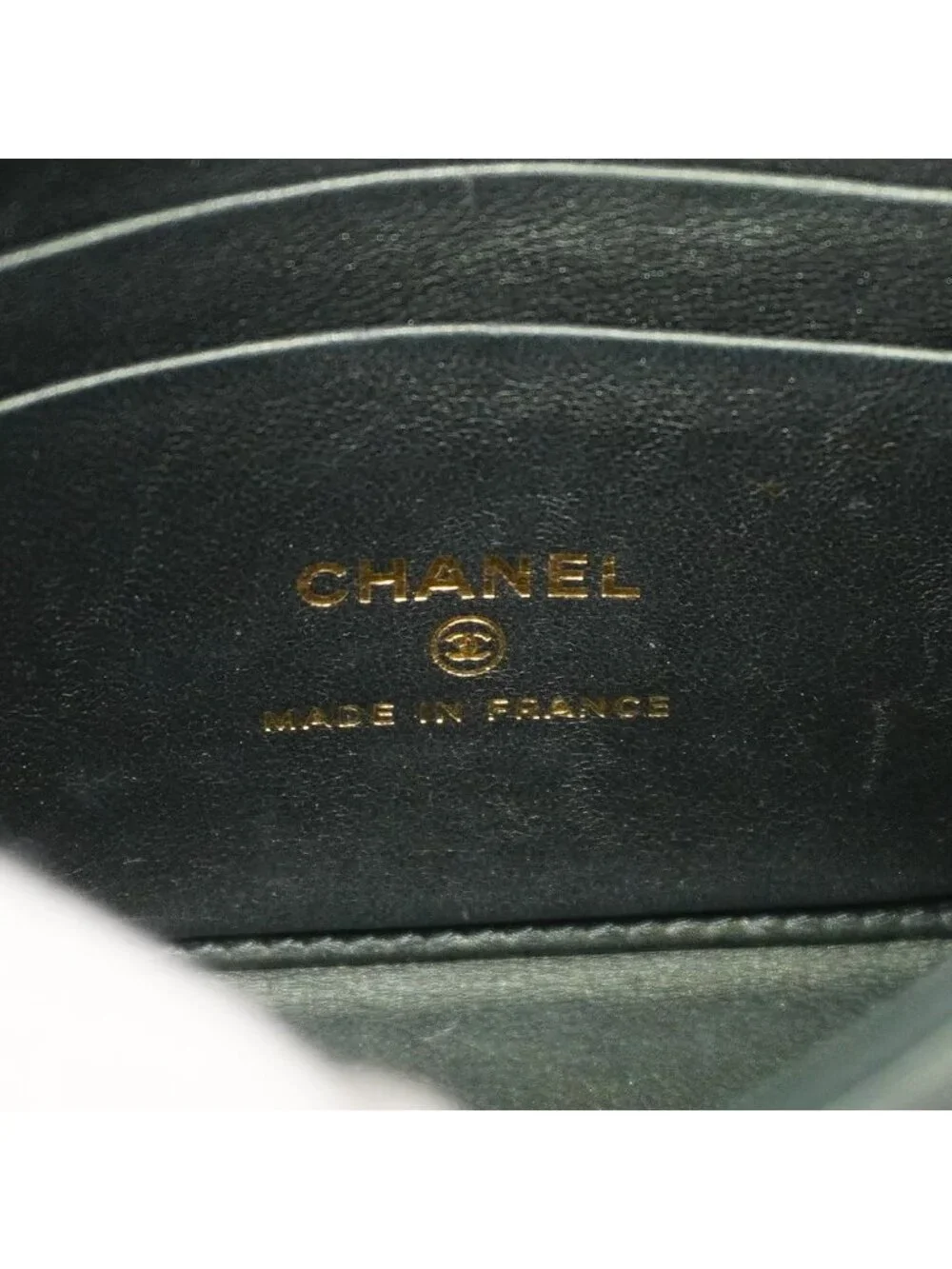 Chanel Handbag Quilted Lambskin Dark Green Champagne Gold 2-Way